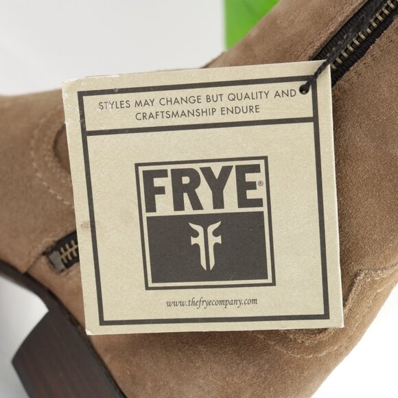 Frye Womens Sacha OTK Riding Boot Size 6.5 Tan Suede Western Block Heel Pointed - Picture 12 of 16